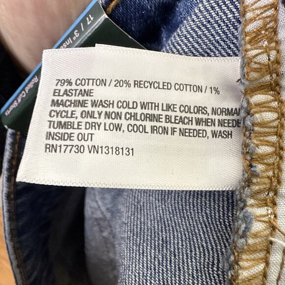 Wild Fable Shorts High-Rise Rolled Cuff Denim Size 17R Blue Jean Raw Hem - Picture 7 of 8